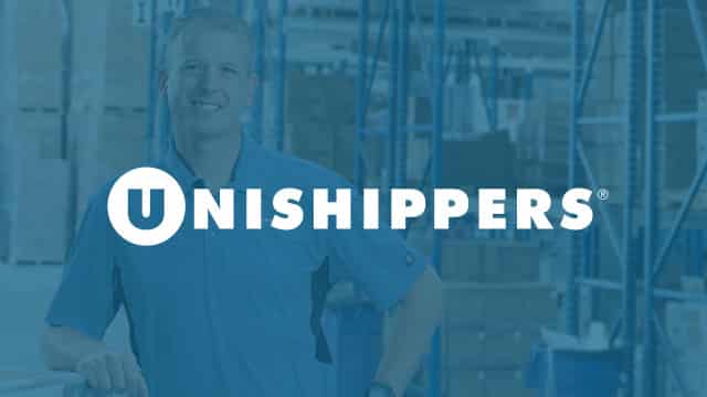 A smiling man in a blue shirt stands in a warehouse, with the Unishippers logo (HyperX franchise marketing partner) prominently displayed.